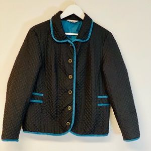 Christopher & Banks Quilted Black Button-Up Jacket